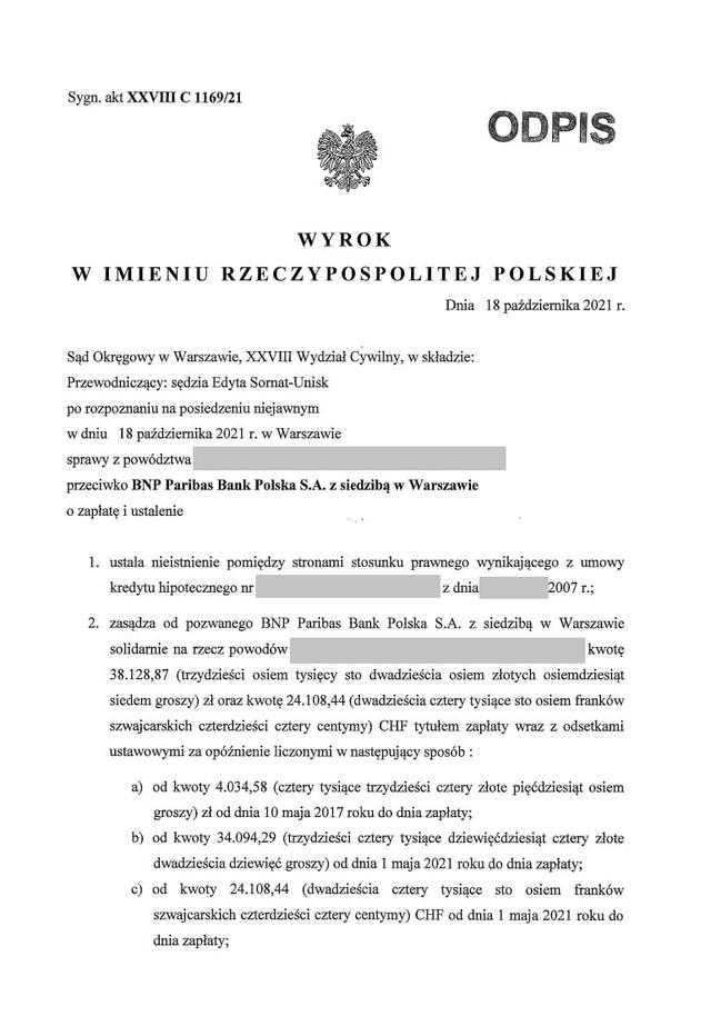 Wyrok z dnia 18 października 2021 r.