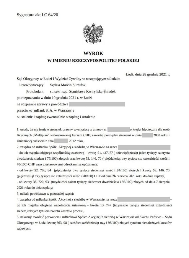 Wyrok z dnia 28 Grudnia 2021 r.
