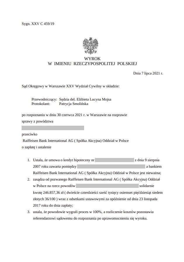 Wyrok z dnia 7 lipca 2021 r. 