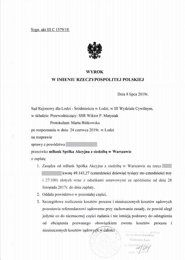 Wyrok z dnia 8 lipca 2019 r. 