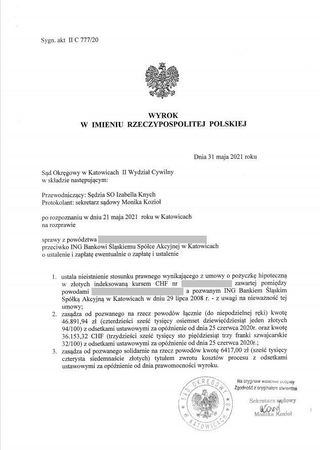 Wyrok z dnia 31.05.2021 r.