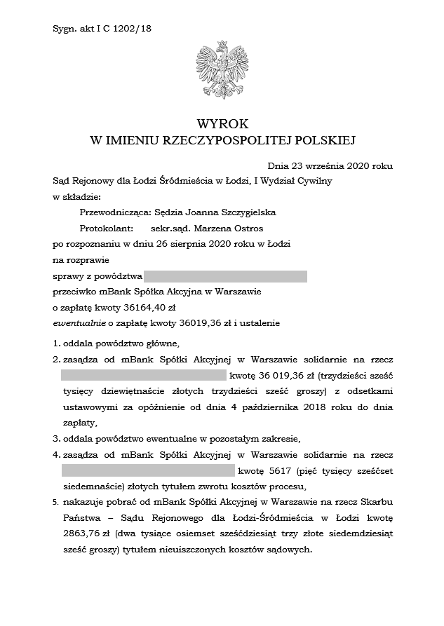 Wyrok z dnia 23 września 2020 r. 
