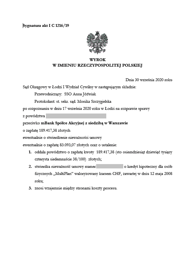 Wyrok z dnia 30 września 2020 r. 