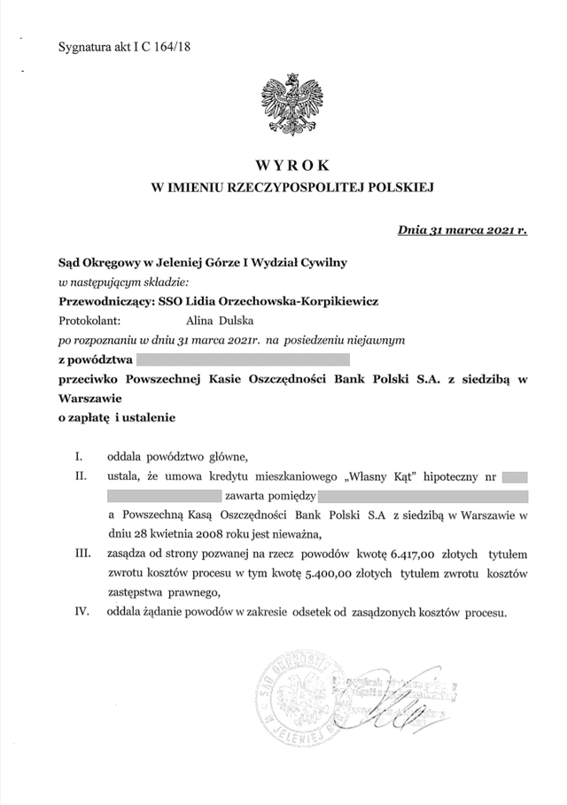 Wyrok z dnia 31 marca 2021 r.