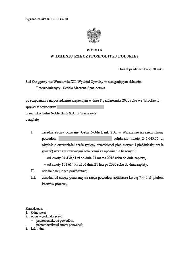 Wyrok z dnia 8 października 2020 r.