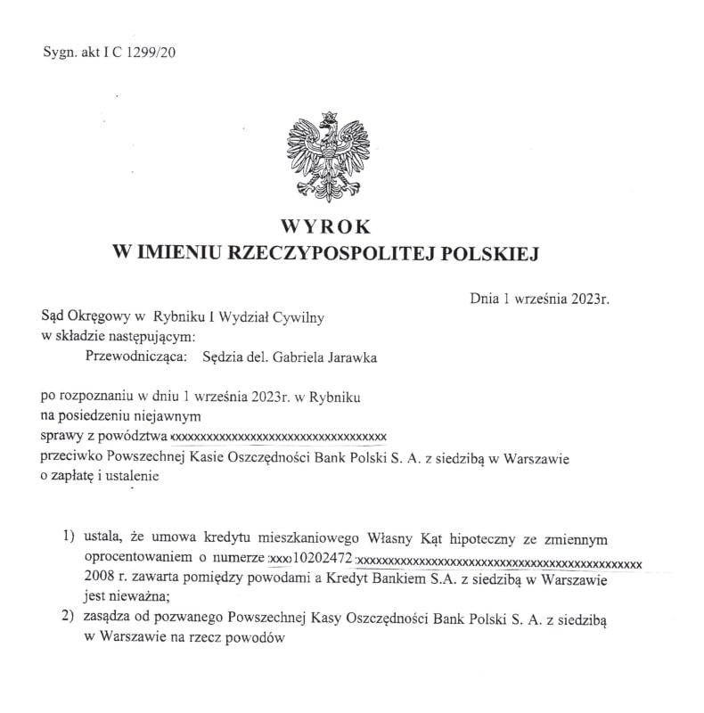 Korzystne Wyroki dla frankowiczów